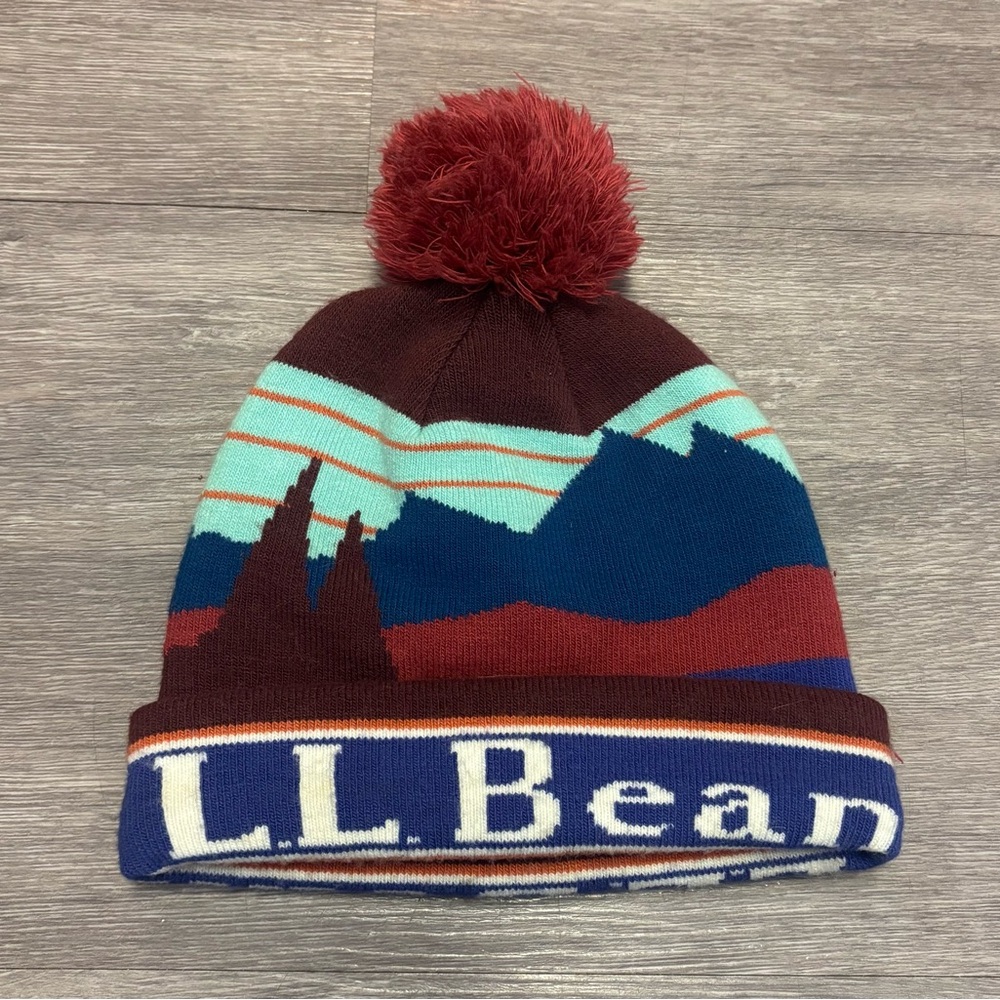 L.L. Bean Katahdin Mountain Sunset Pom Hat - Like New!